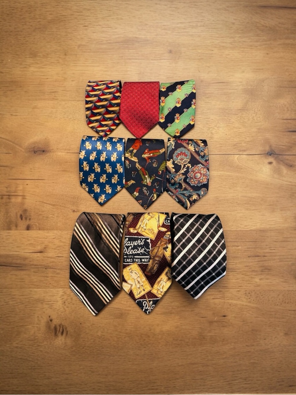9 Vintage Silk Neckties Lot Tommy Hilfiger Chaps Ralph Lauren Hatfield House